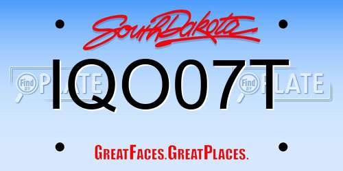 IQO07T South Dakota License Plate