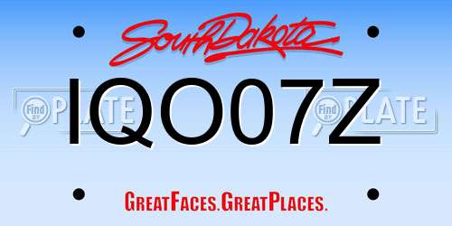 IQO07Z South Dakota License Plate