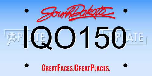 IQO150 South Dakota License Plate