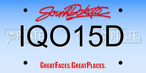IQO15D South Dakota License Plate