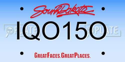 IQO15O South Dakota License Plate