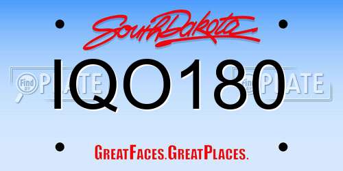 IQO180 South Dakota License Plate
