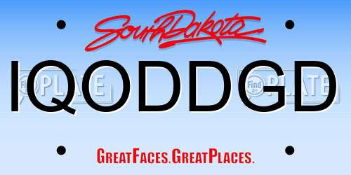 IQODDGD South Dakota License Plate