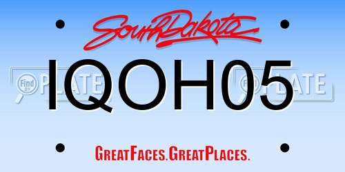 IQOH05 South Dakota License Plate