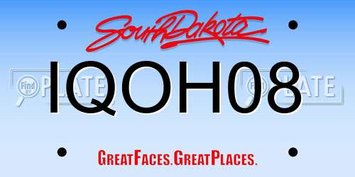 IQOH08 South Dakota License Plate