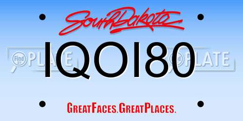 IQOI80 South Dakota License Plate