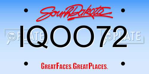IQOO72 South Dakota License Plate