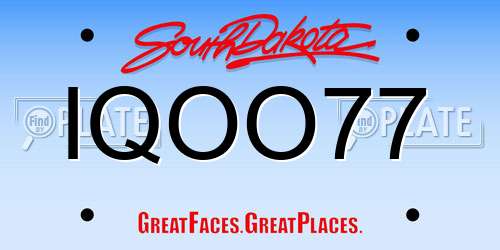IQOO77 South Dakota License Plate