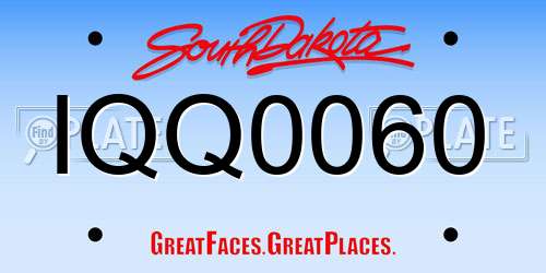 IQQ0060 South Dakota License Plate