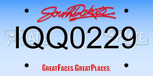 IQQ0229 South Dakota License Plate
