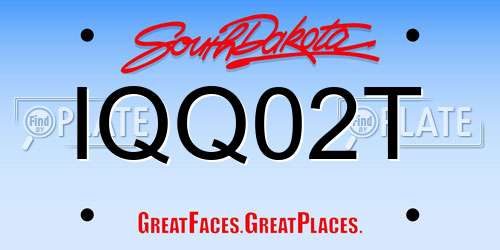 IQQ02T South Dakota License Plate