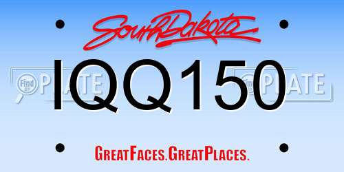IQQ150 South Dakota License Plate