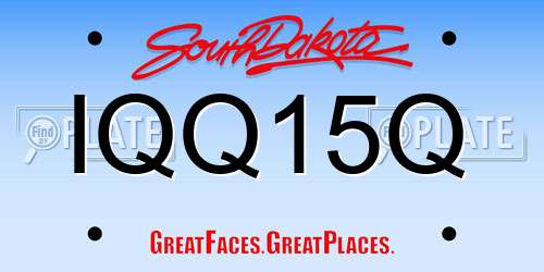 IQQ15Q South Dakota License Plate