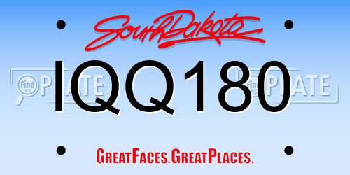 IQQ180 South Dakota License Plate