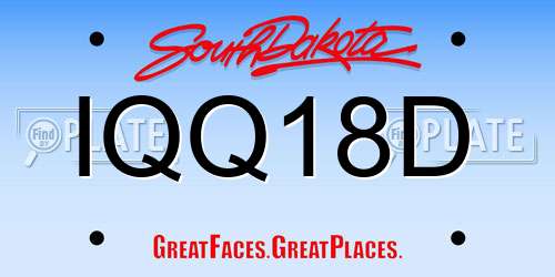IQQ18D South Dakota License Plate