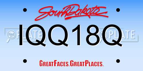 IQQ18Q South Dakota License Plate