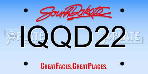IQQD22 South Dakota License Plate
