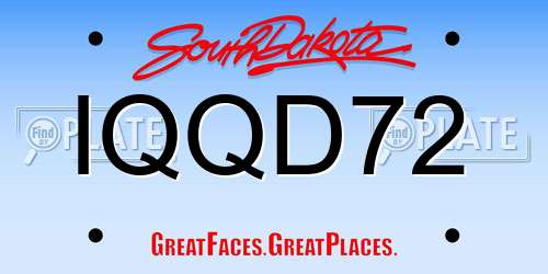IQQD72 South Dakota License Plate