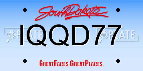 IQQD77 South Dakota License Plate