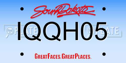 IQQH05 South Dakota License Plate