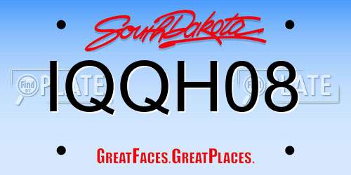 IQQH08 South Dakota License Plate