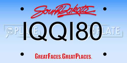 IQQI80 South Dakota License Plate