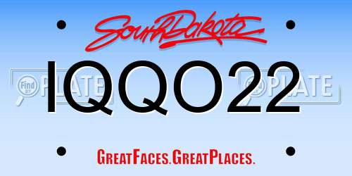 IQQO22 South Dakota License Plate