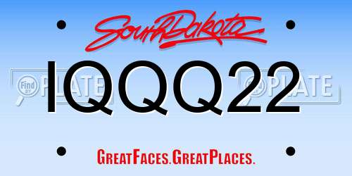 IQQQ22 South Dakota License Plate
