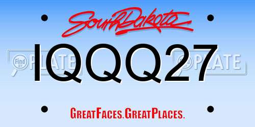 IQQQ27 South Dakota License Plate