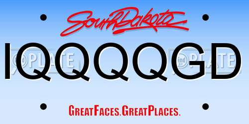 IQQQQGD South Dakota License Plate