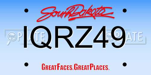 IQRZ49 South Dakota License Plate