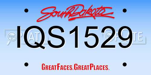IQS1529 South Dakota License Plate