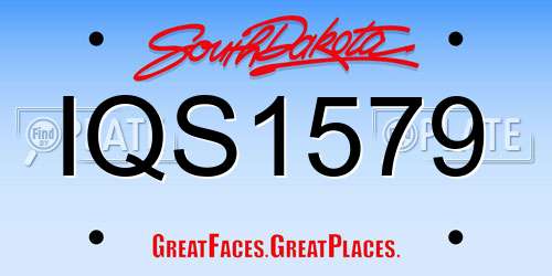 IQS1579 South Dakota License Plate