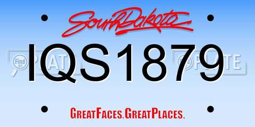 IQS1879 South Dakota License Plate