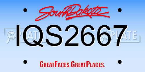 IQS2667 South Dakota License Plate