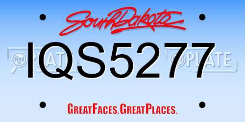 IQS5277 South Dakota License Plate