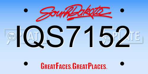 IQS7152 South Dakota License Plate