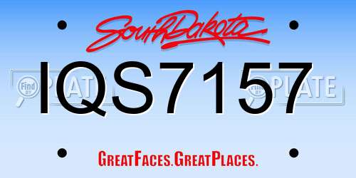 IQS7157 South Dakota License Plate
