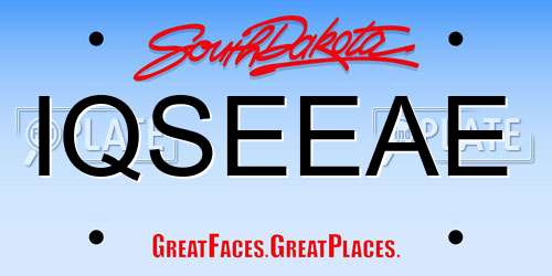 IQSEEAE South Dakota License Plate