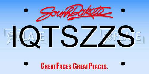 IQTSZZS South Dakota License Plate