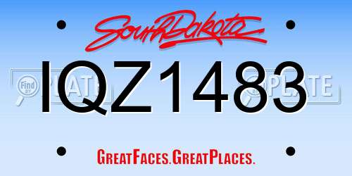 IQZ1483 South Dakota License Plate