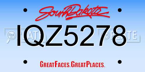 IQZ5278 South Dakota License Plate