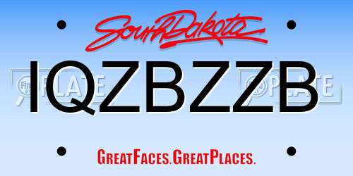 IQZBZZB South Dakota License Plate