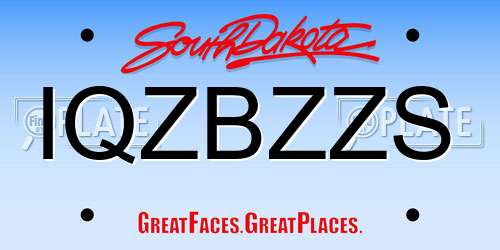 IQZBZZS South Dakota License Plate