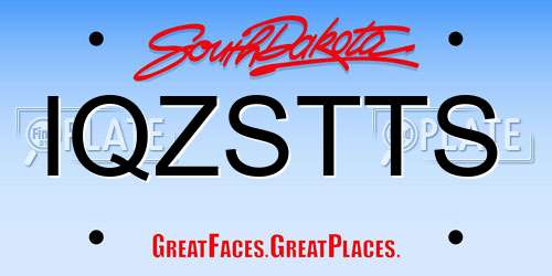 IQZSTTS South Dakota License Plate