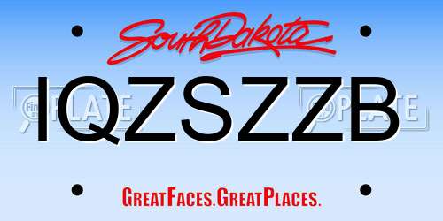 IQZSZZB South Dakota License Plate