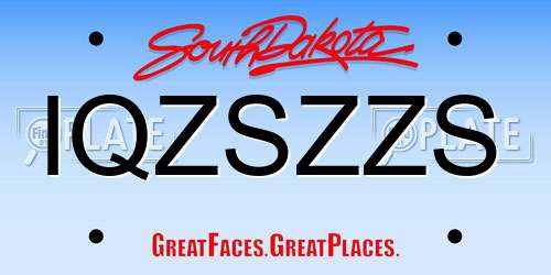 IQZSZZS South Dakota License Plate