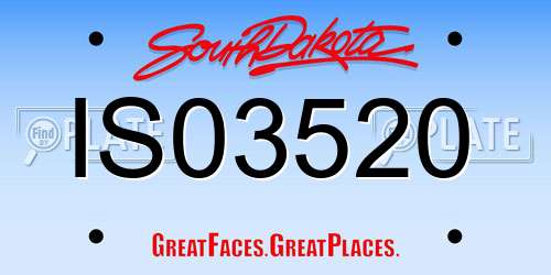 IS03520 South Dakota License Plate