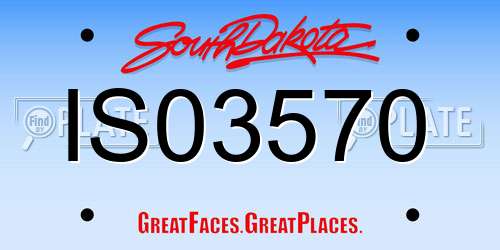 IS03570 South Dakota License Plate