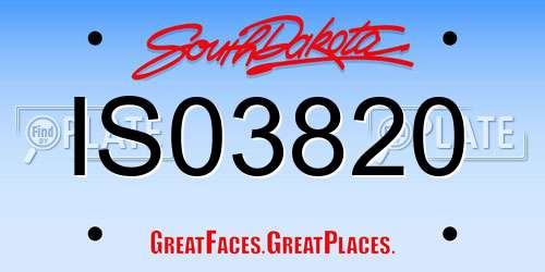 IS03820 South Dakota License Plate